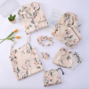 New maple leaf seven-piece pajamas women's long-sleeved spring and autumn sweet Korean version women's loungewear set